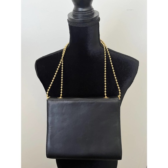 Vintage Stuart Weitzman Black Leather Convertable Crossbody or Shoulder Purse - Picture 3 of 4